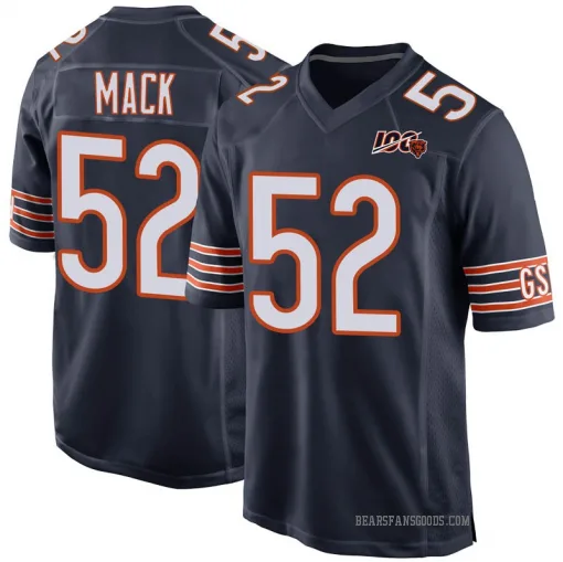men's nike khalil mack navy chicago bears game jersey