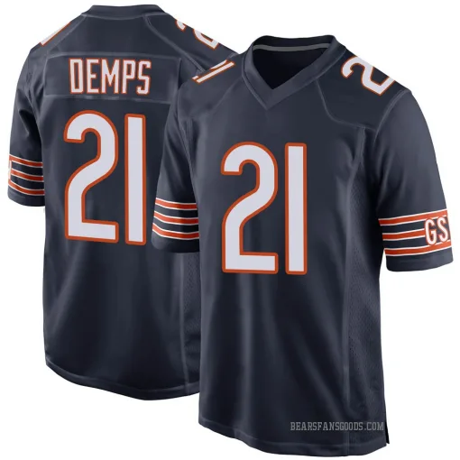 Game Quintin Demps Men's Chicago Bears Navy Team Color Jersey