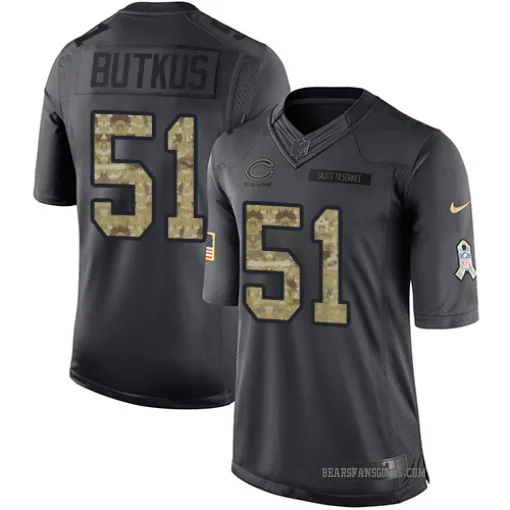 Limited Dick Butkus Men's Chicago Bears Black 2016 Salute to Service ...